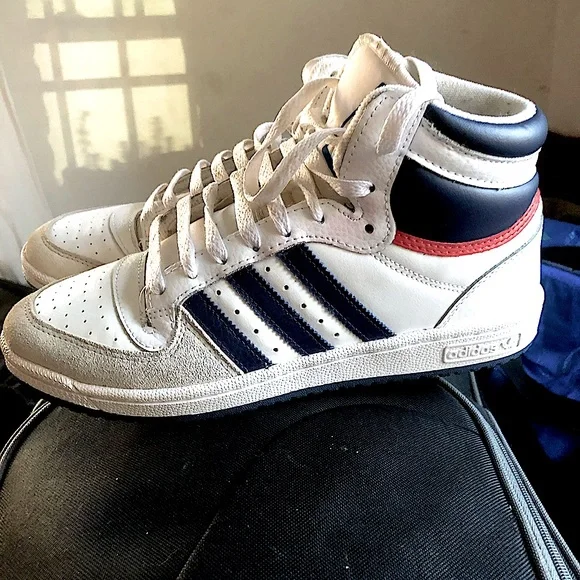 Adidas Top Ten Women Men size 7.5 High Top Red/white/navy & gray GUC… 1️⃣0️⃣ - Picture 2 of 13